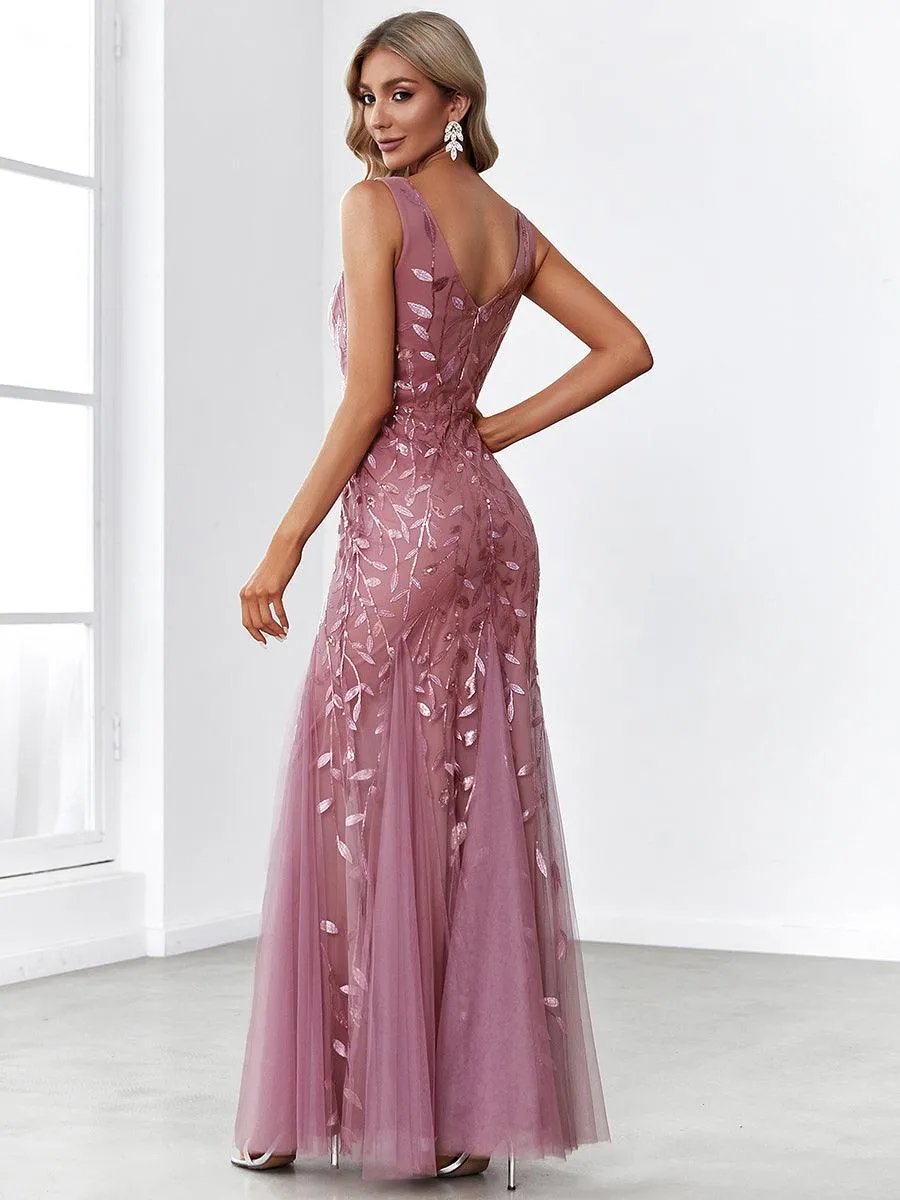 Robe de soirée Sexy Longue belle à double col en V pour femmes