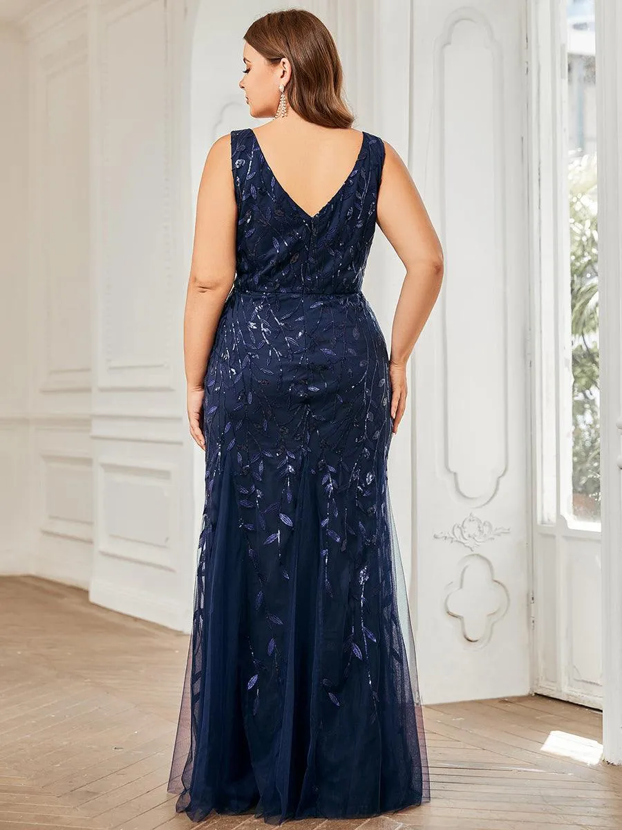 Robe de soirée Sexy Longue belle à double col en V pour femmes