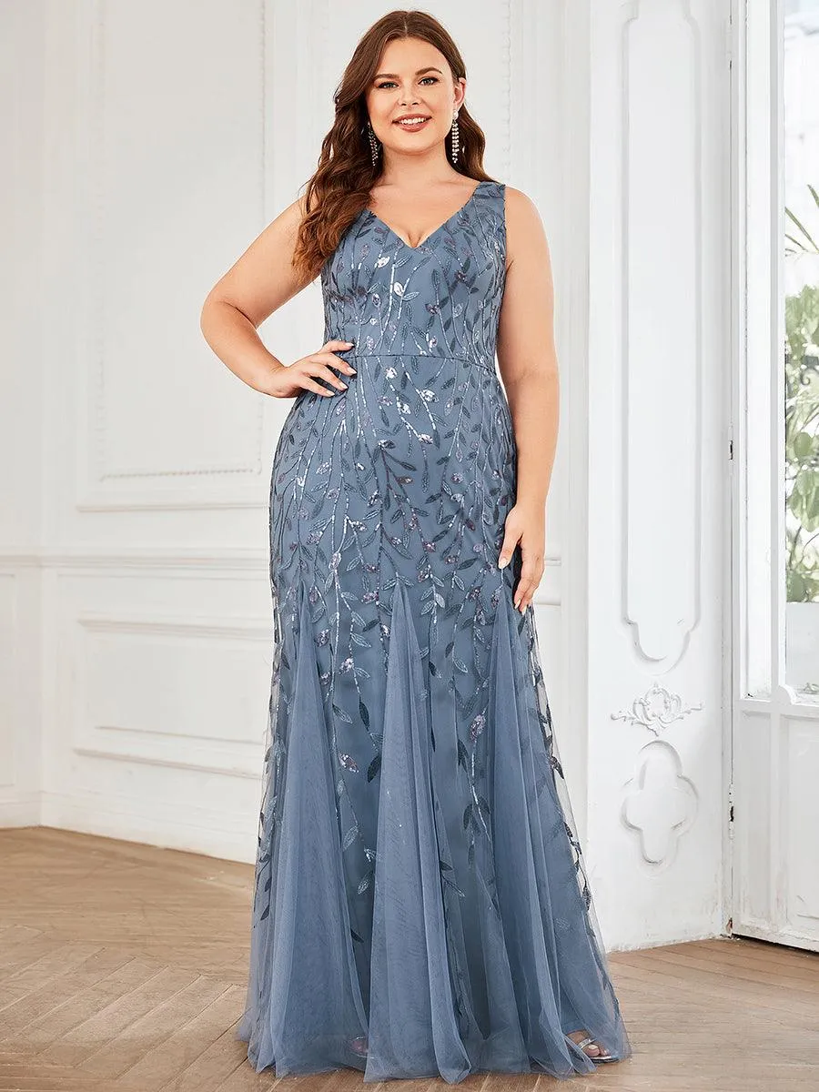 Robe de soirée Sexy Longue belle à double col en V pour femmes