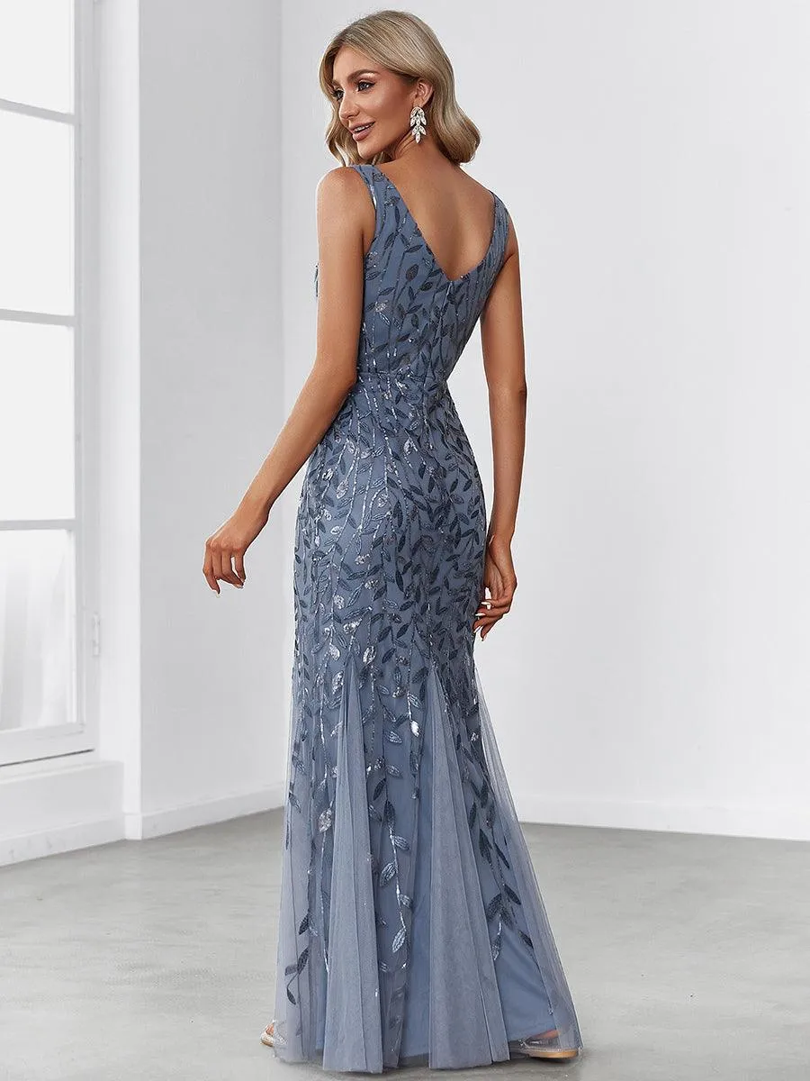 Robe de soirée Sexy Longue belle à double col en V pour femmes