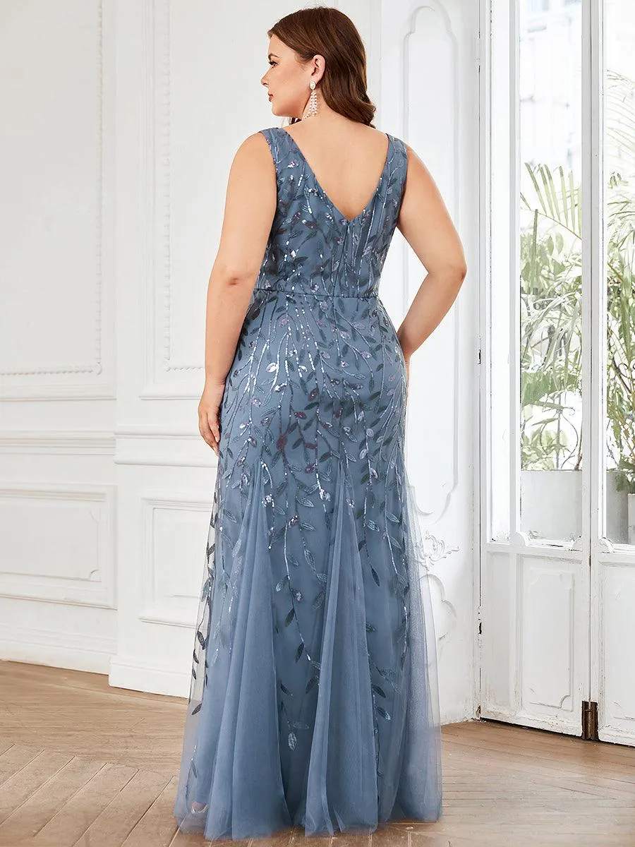 Robe de soirée Sexy Longue belle à double col en V pour femmes