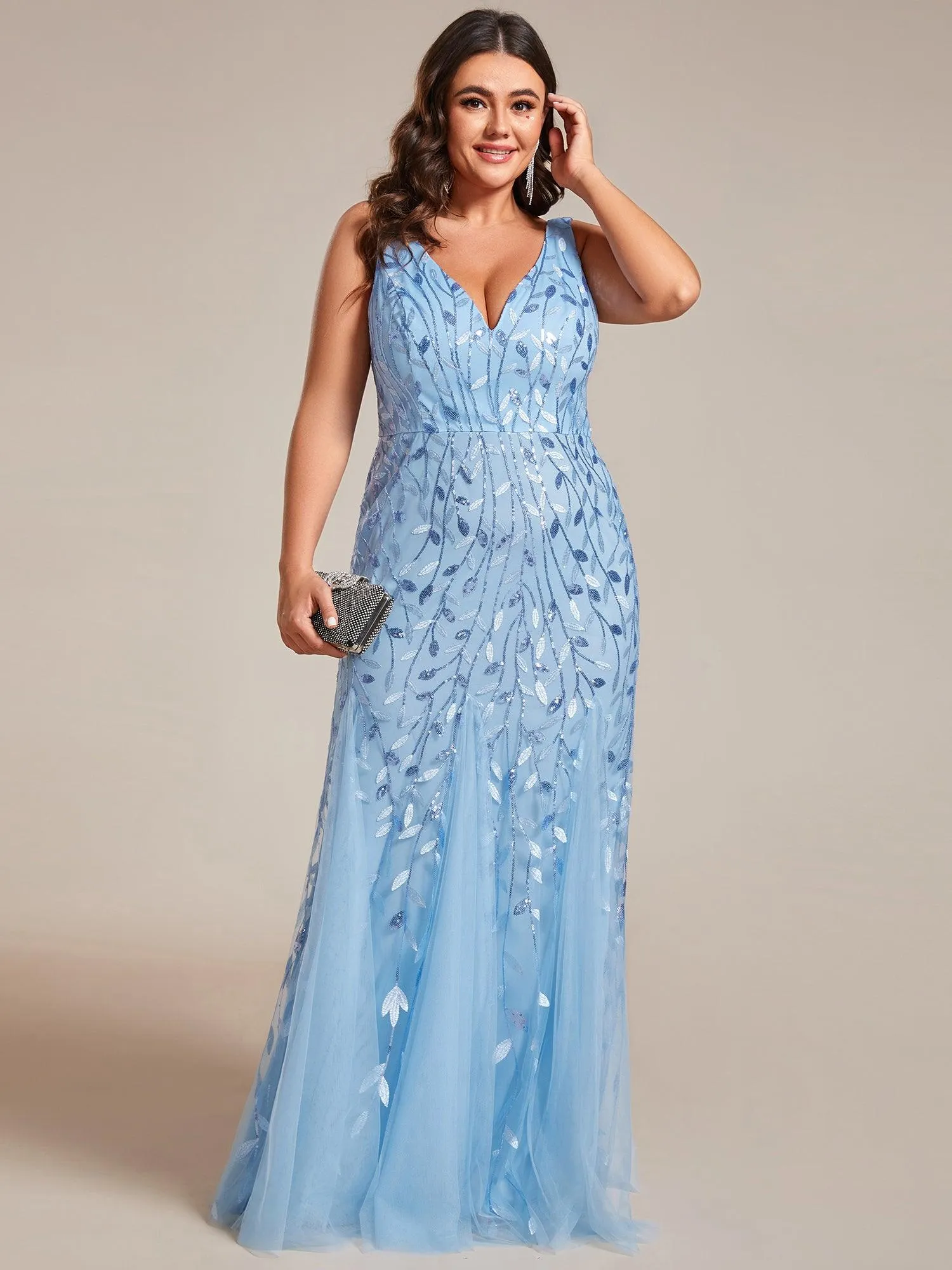 Robe de soirée Sexy Longue belle à double col en V pour femmes