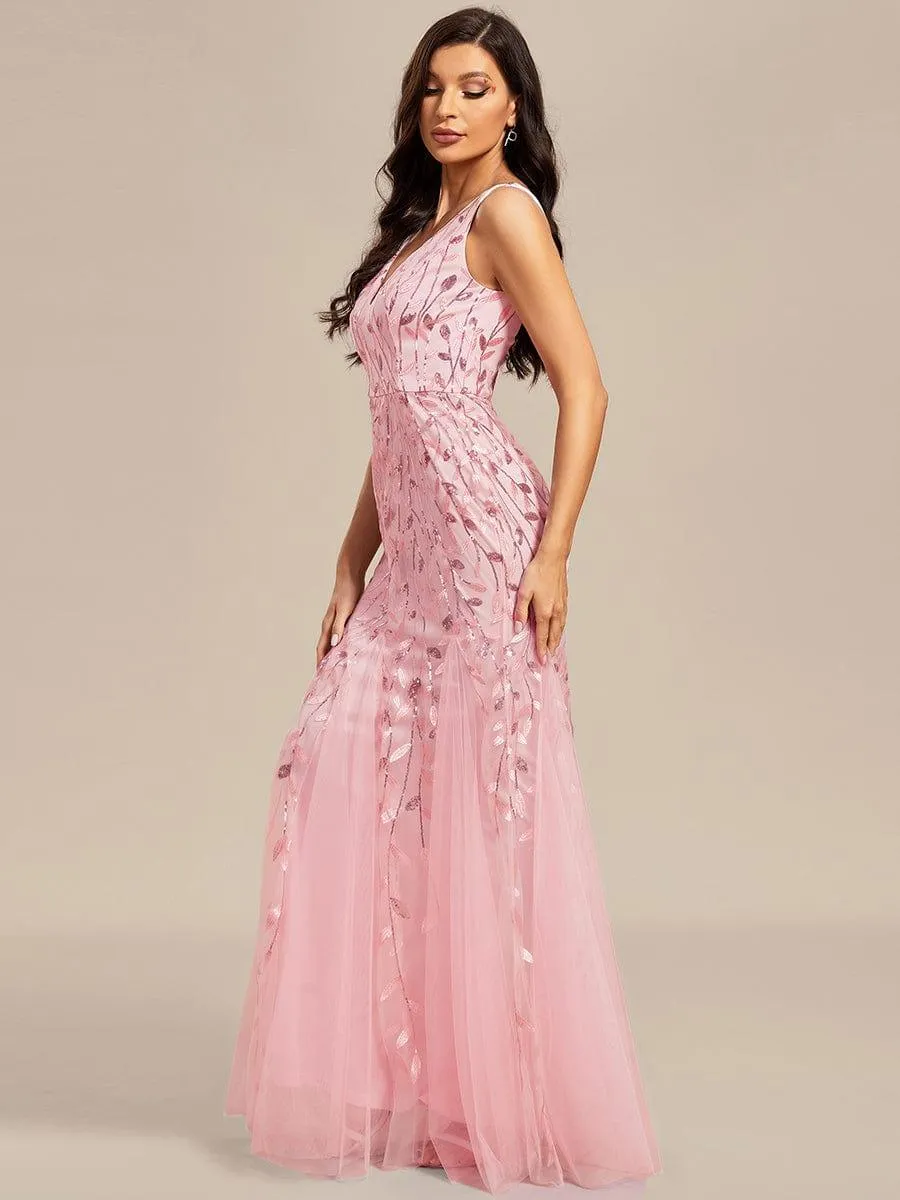Robe de soirée Sexy Longue belle à double col en V pour femmes
