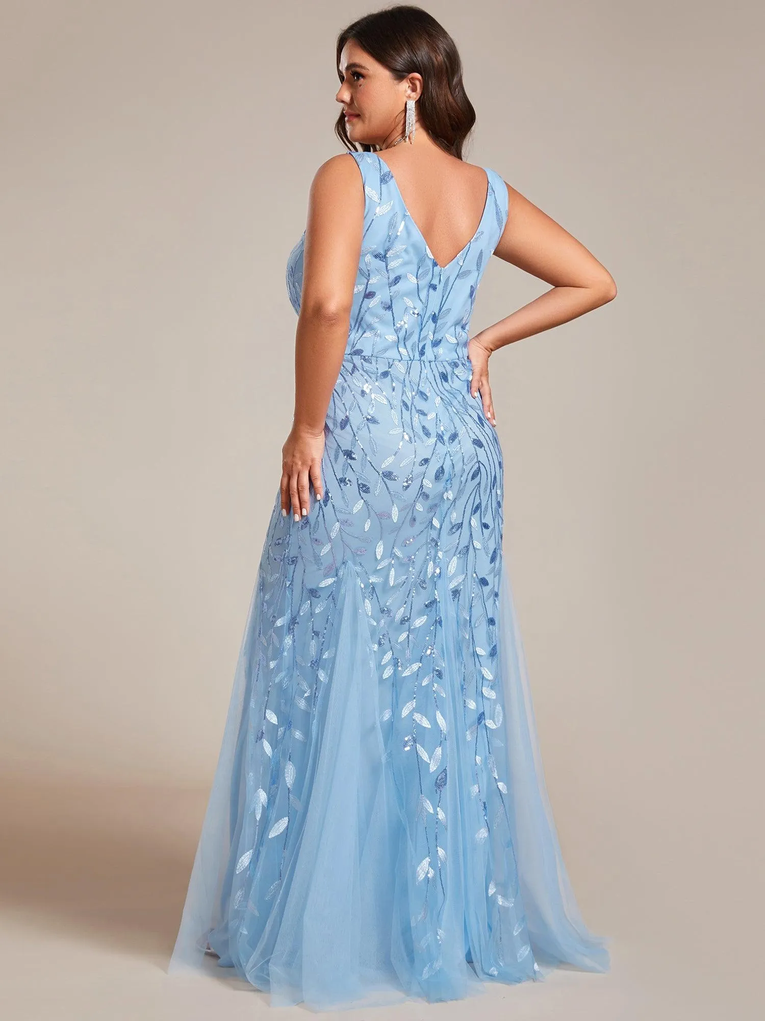 Robe de soirée Sexy Longue belle à double col en V pour femmes