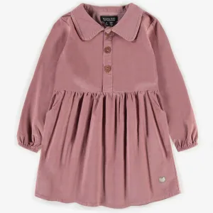 Robe rose en velours côtelé, enfant  || Pink corduroy dress, child