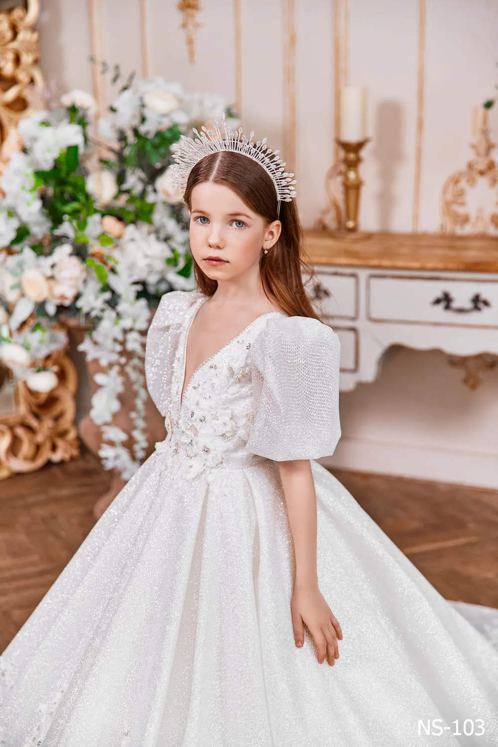 Royal Flower Lace and Glitter Gown