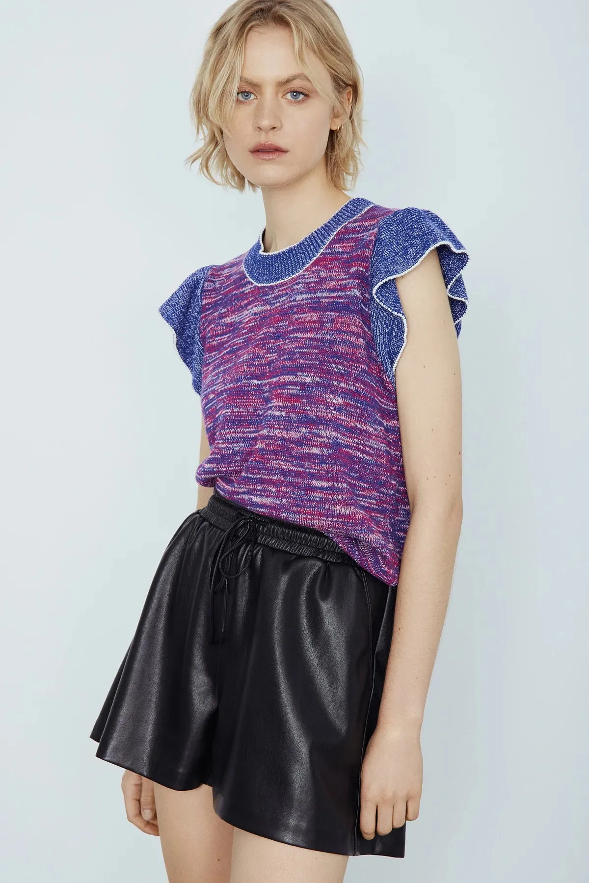 SALE Florian Mix Navy & Purple Sweater Top