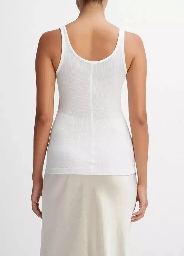 Scoop Neck Tank in White