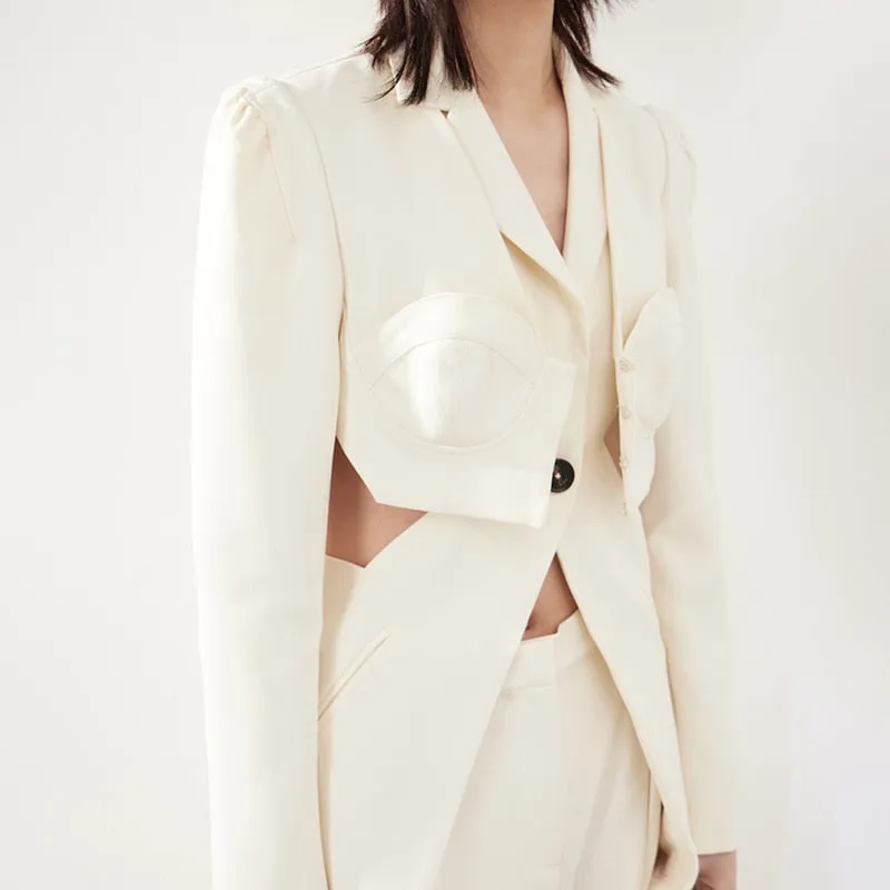 Sexy Hollow out Women Patchwork Blazers Tops