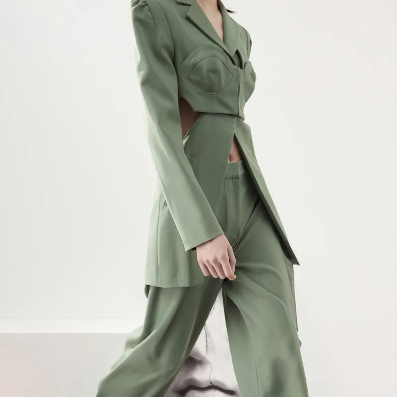 Sexy Hollow out Women Patchwork Blazers Tops