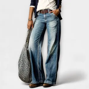 Shoken - Stylish Wide Leg Denim Trouser