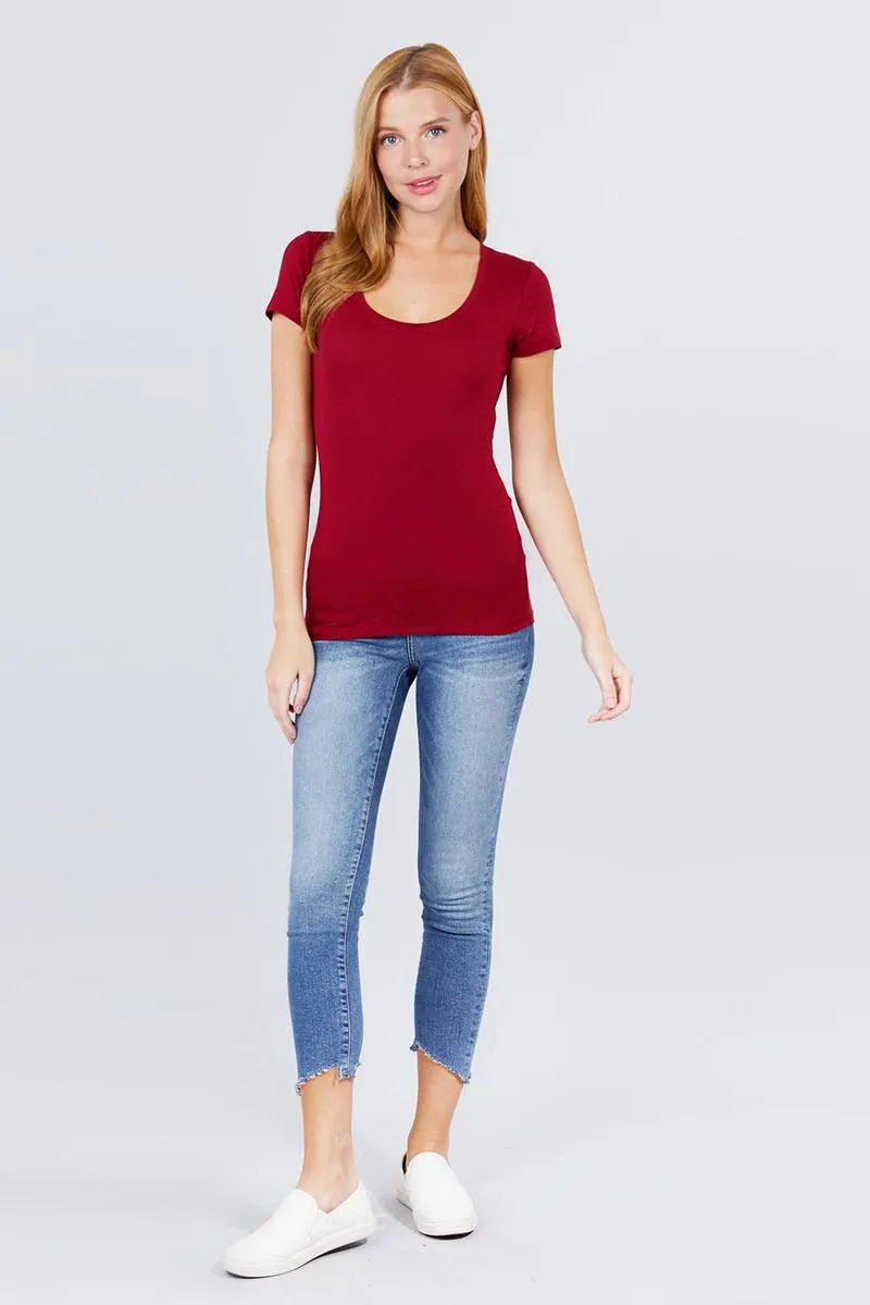 Short Sleeve Scoop Neck Tee