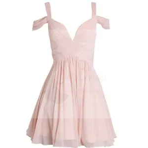 Simple design off shoulder chiffon homecoming prom dresses, SF0080