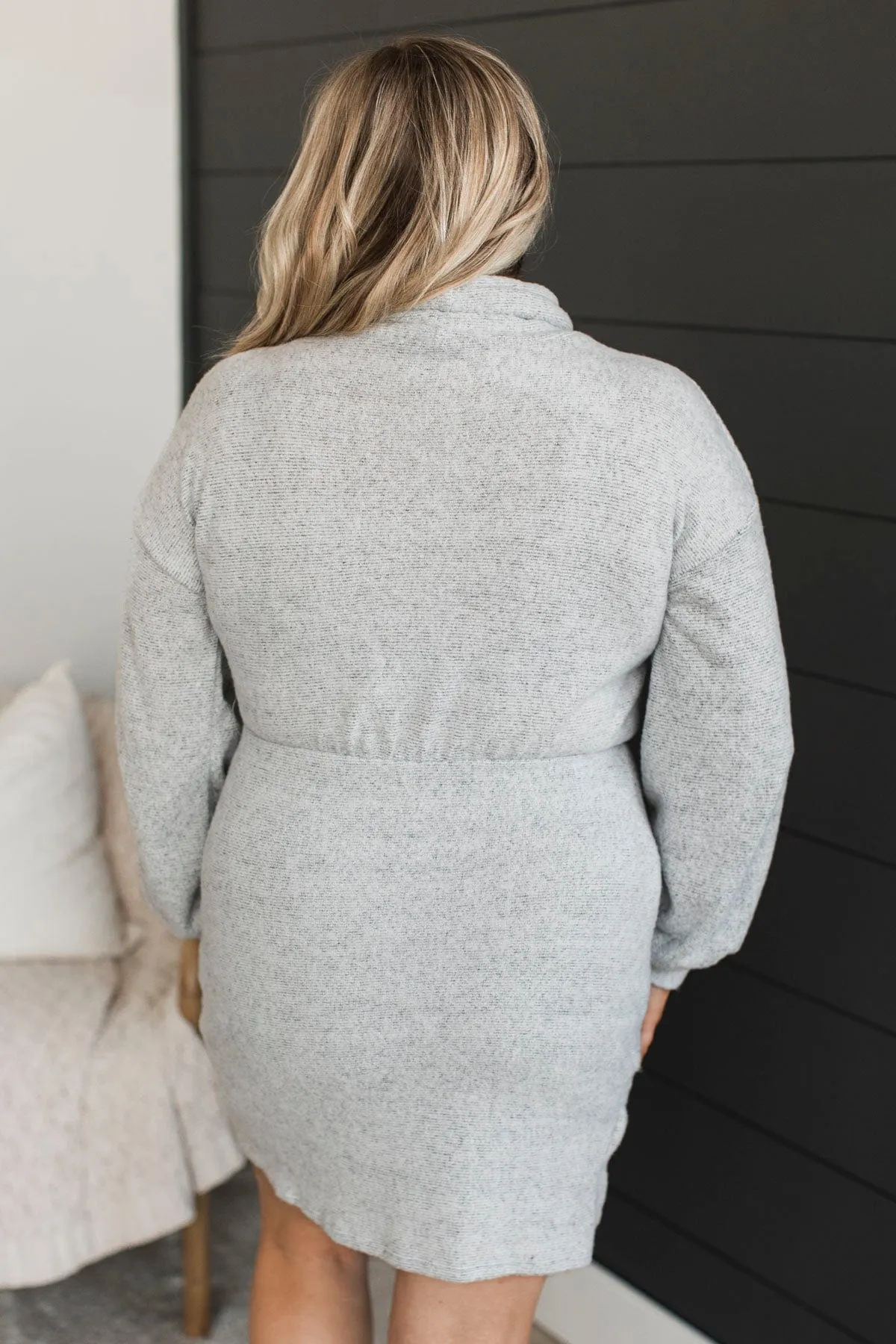 Sing Me A Song Long Sleeve Dress- Heather Grey
