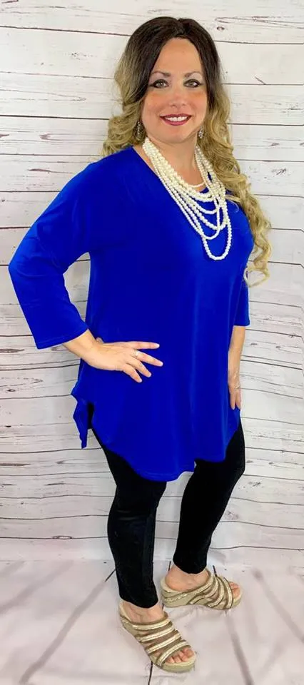 S/M :  Blue Scoop Tunic