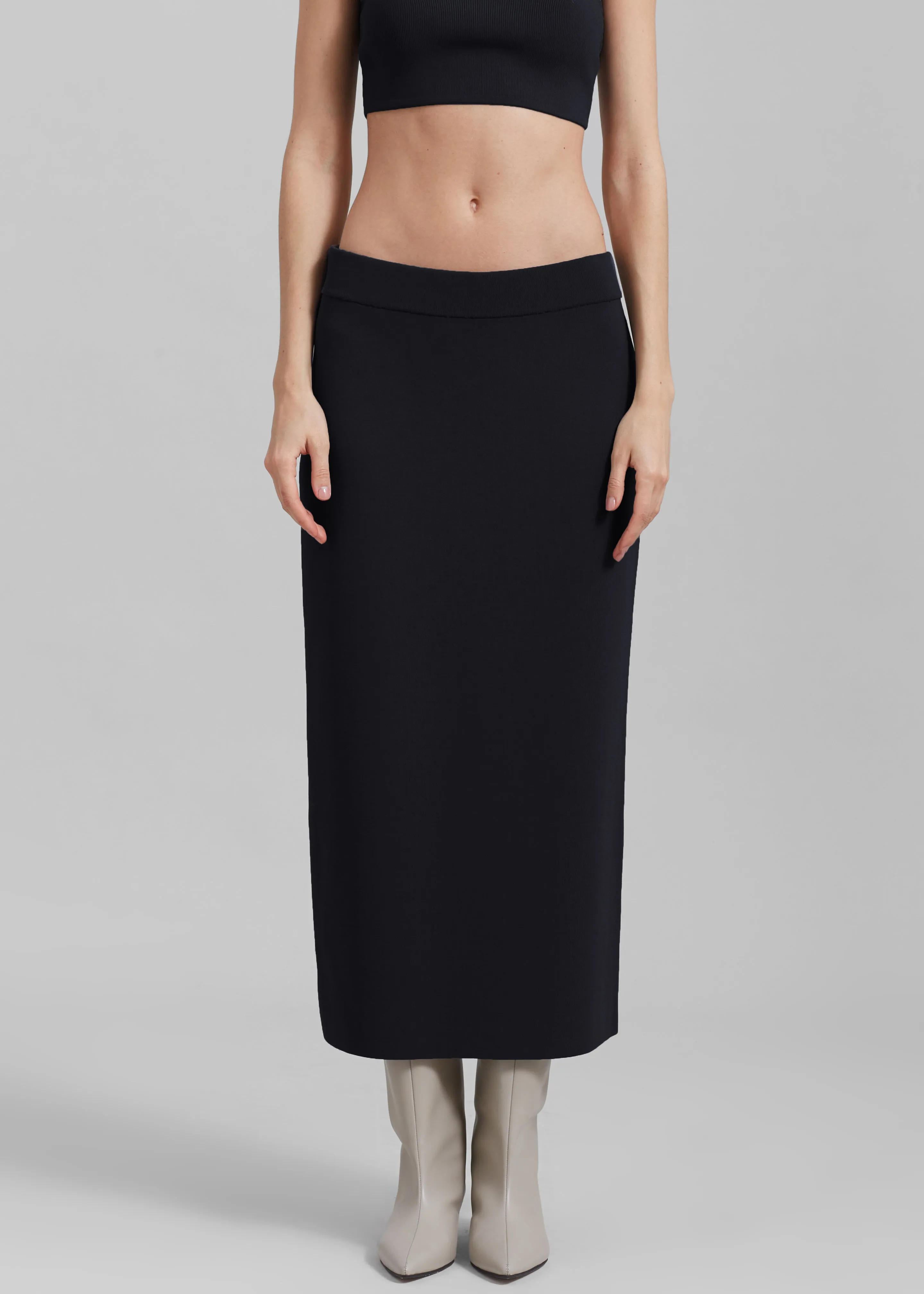 Solange Knit Pencil Skirt - Black