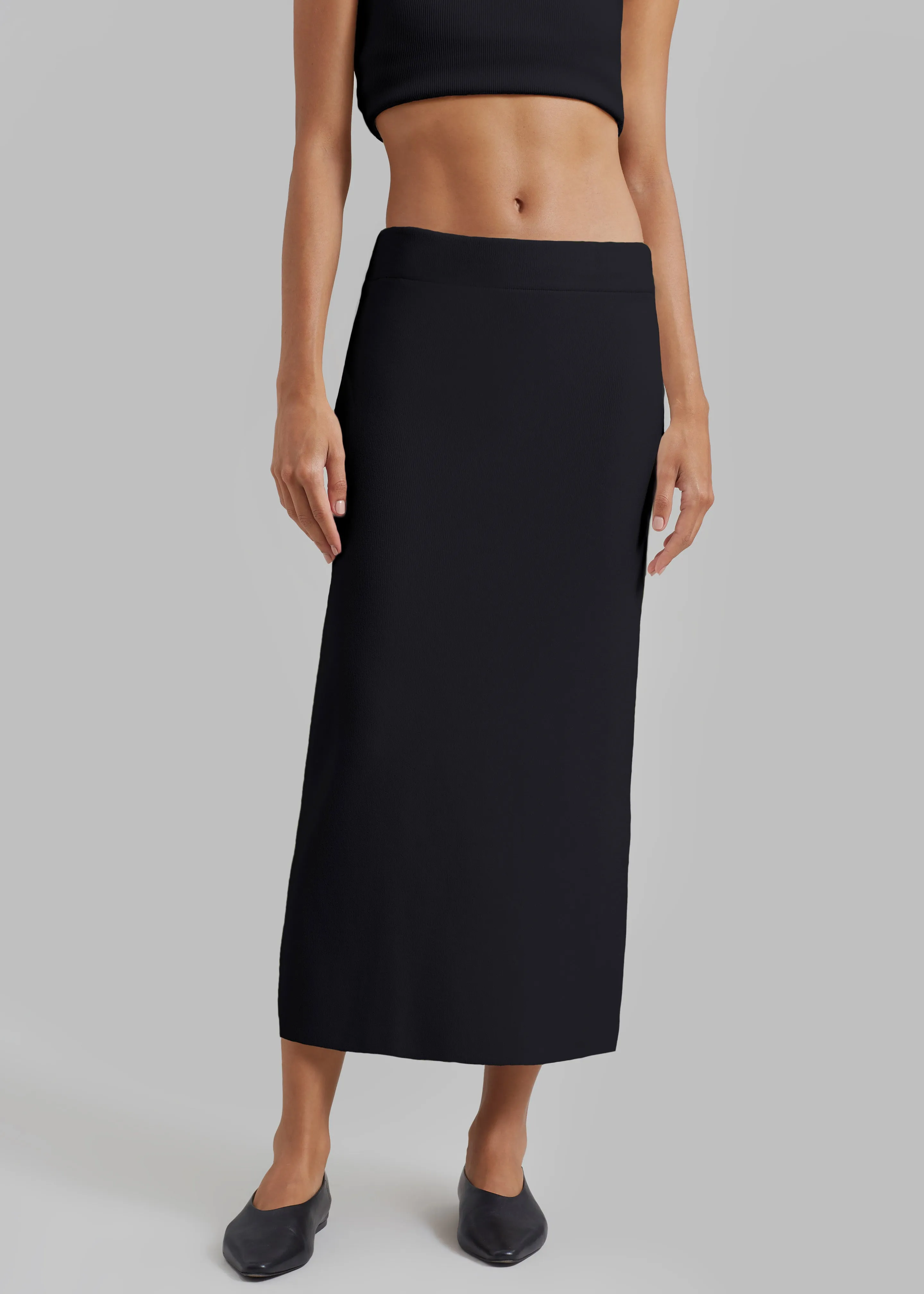 Solange Knit Pencil Skirt - Black