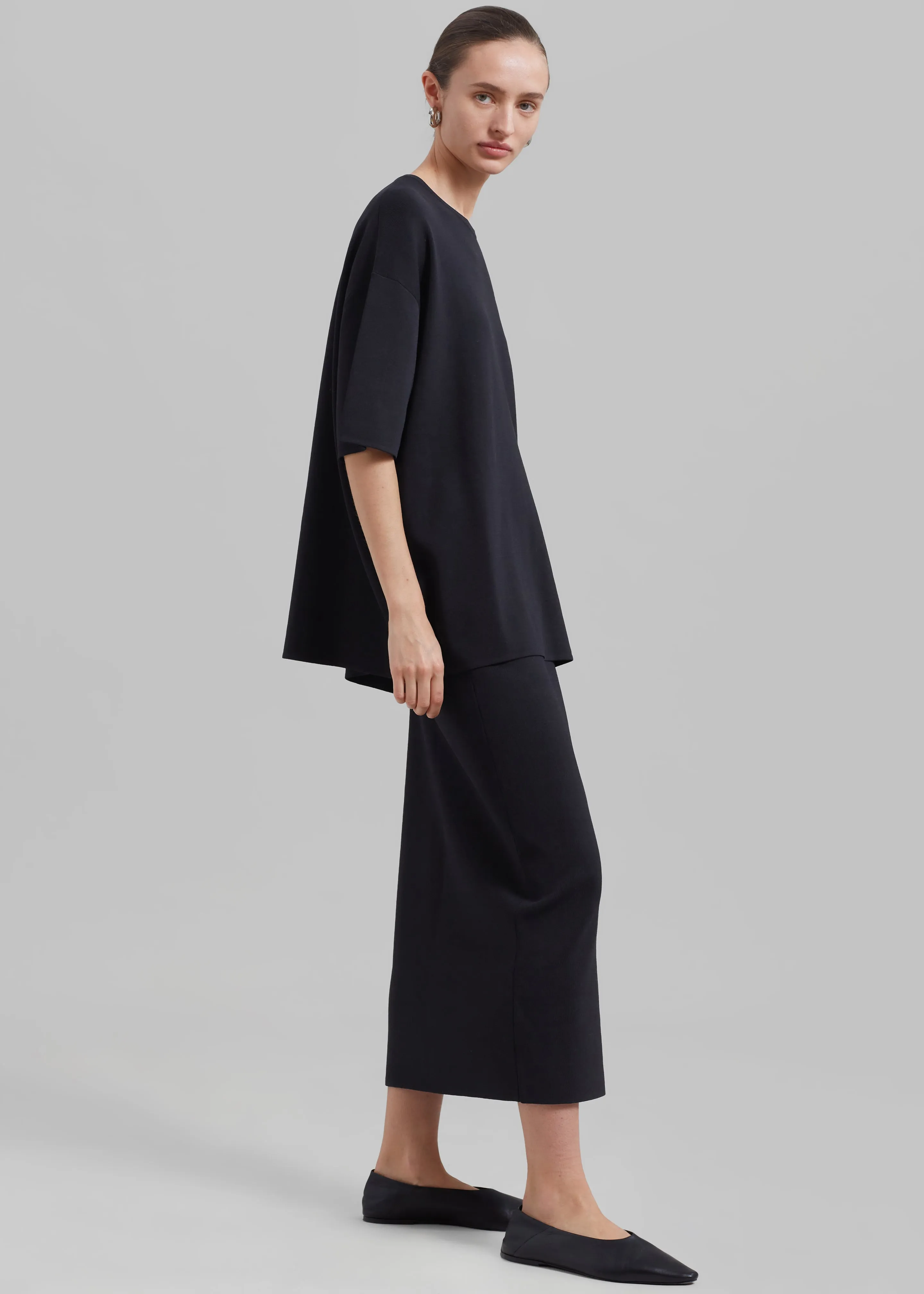 Solange Knit Pencil Skirt - Black
