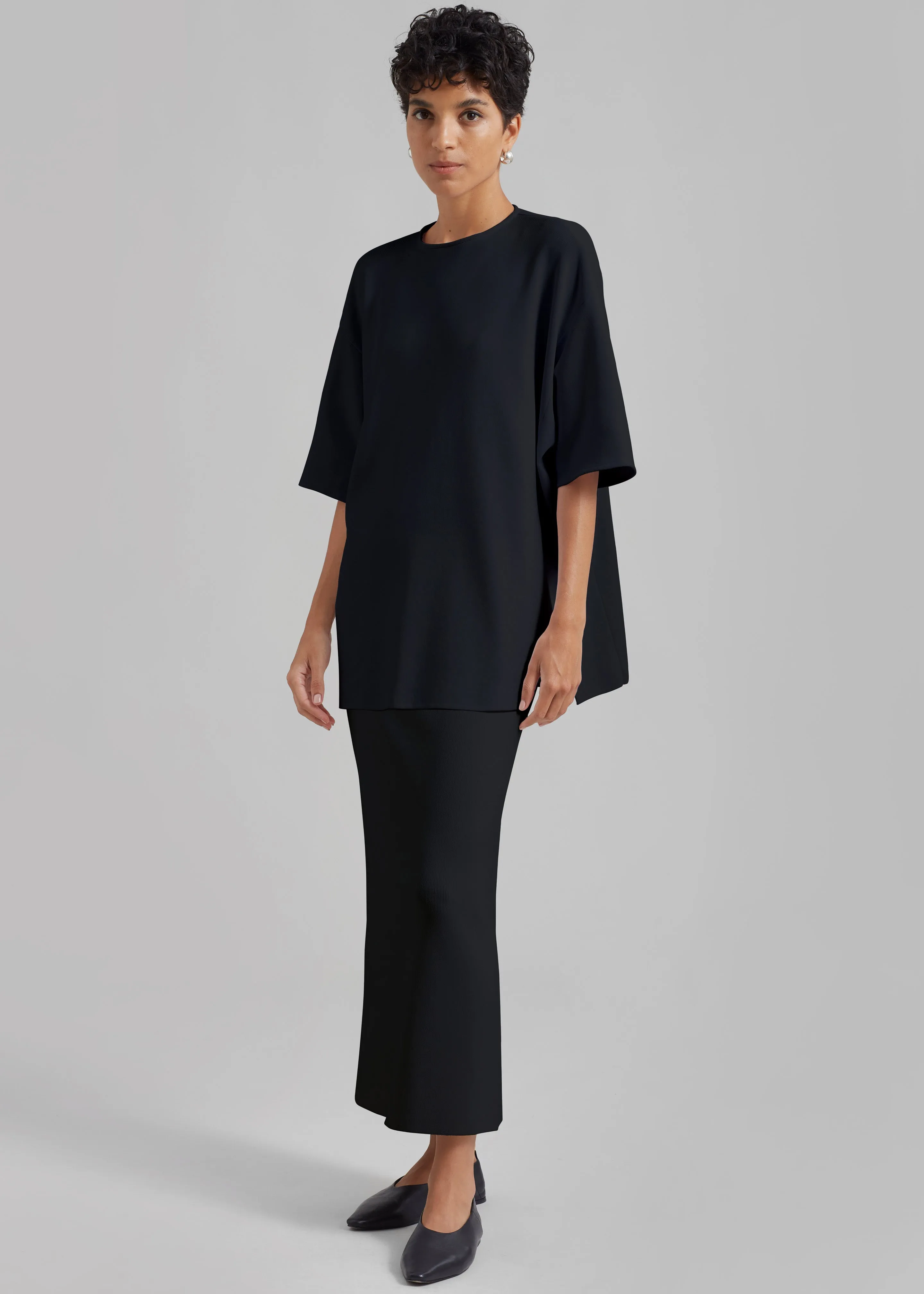 Solange Knit Pencil Skirt - Black