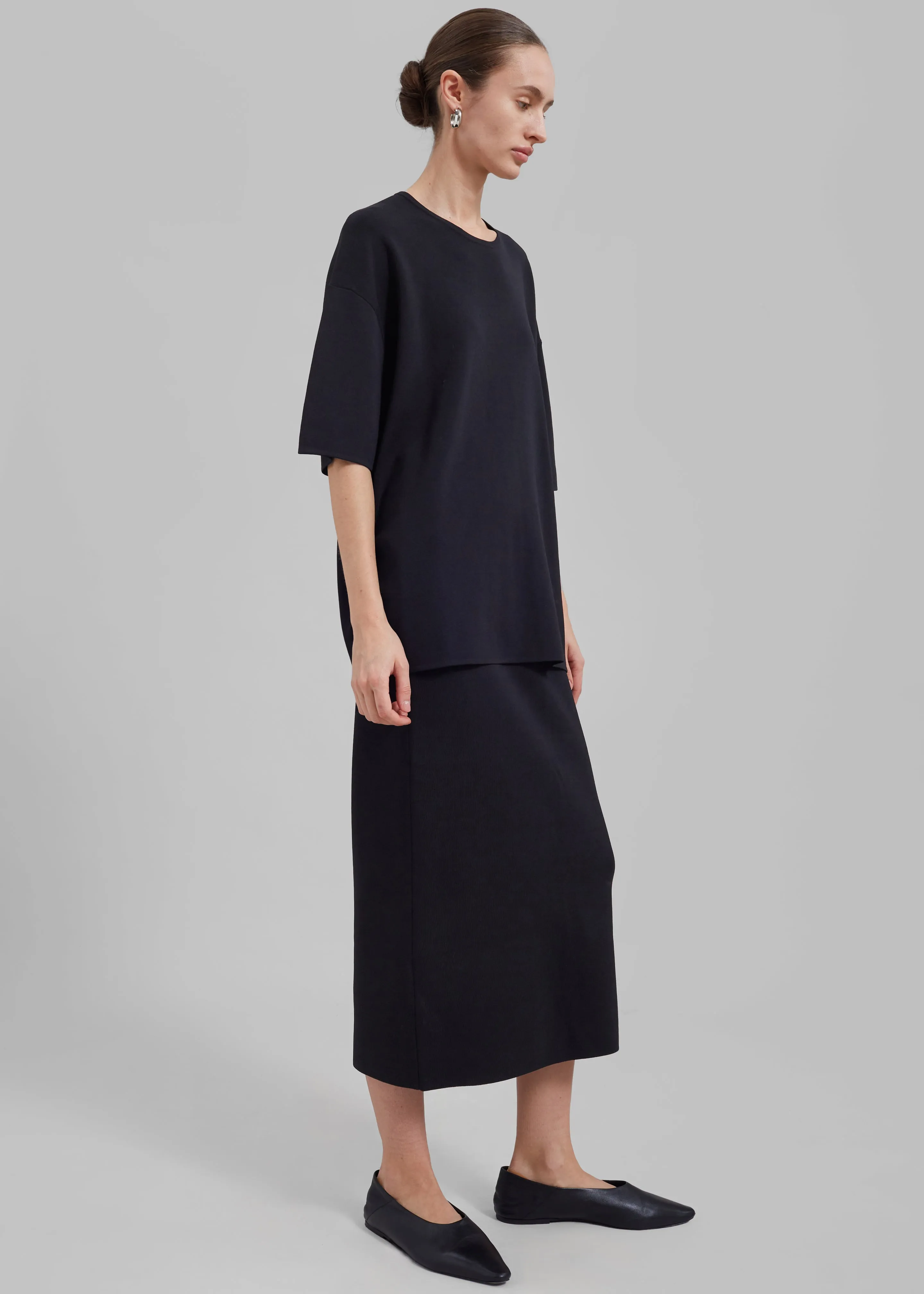 Solange Knit Pencil Skirt - Black
