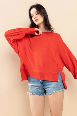 Solid Comfort Fit Round Neck Sweatshirt