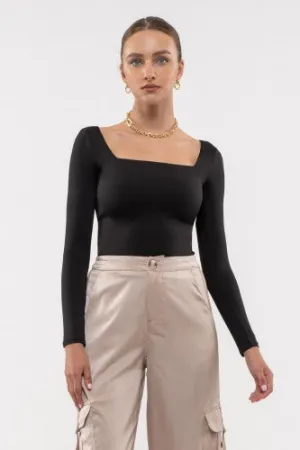 Solid Square Neck L/S