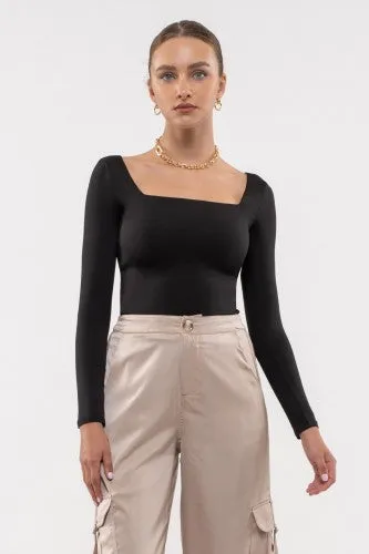 Solid Square Neck L/S