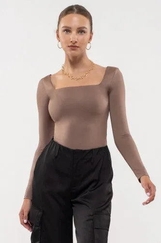 Solid Square Neck L/S