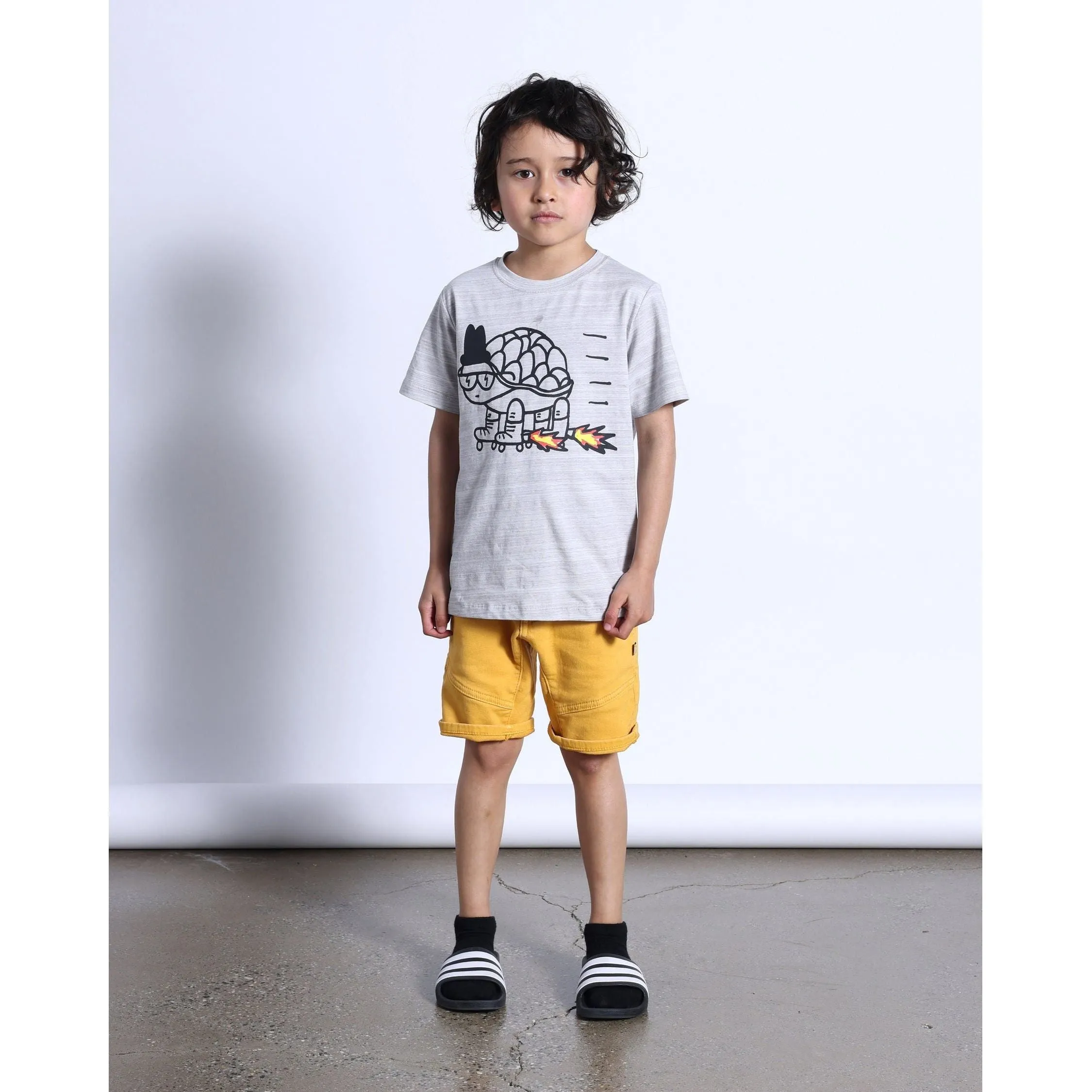 Speedy Turtle Tee- Grey Motley
