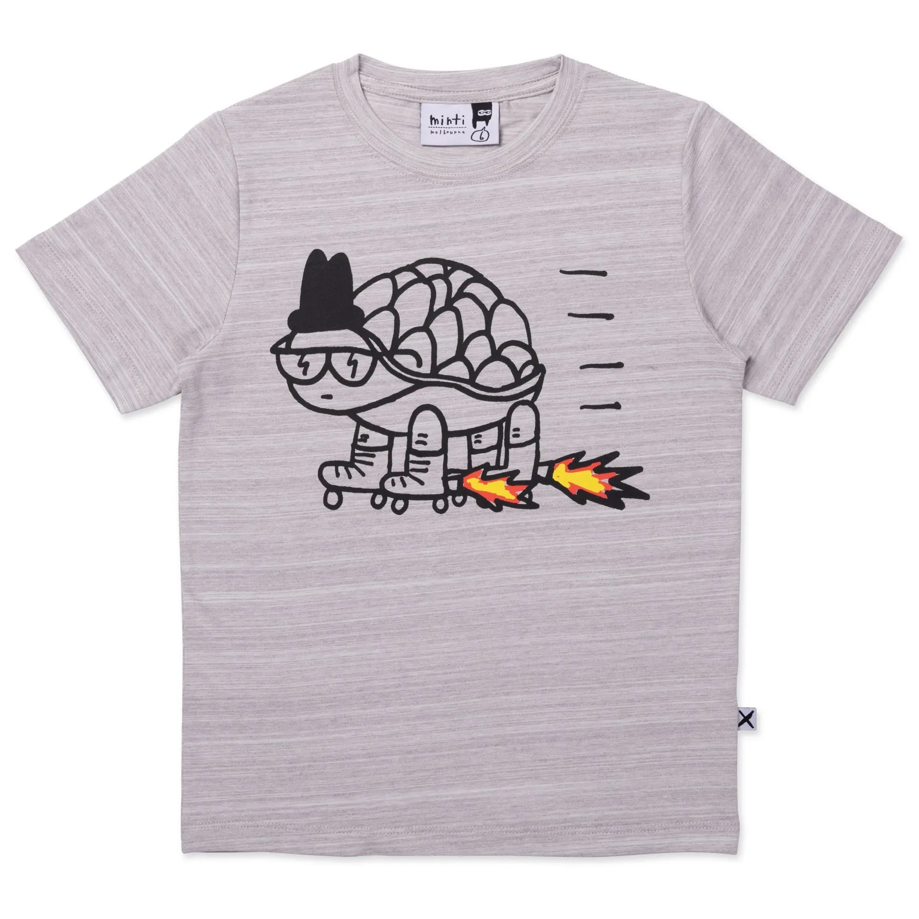 Speedy Turtle Tee- Grey Motley