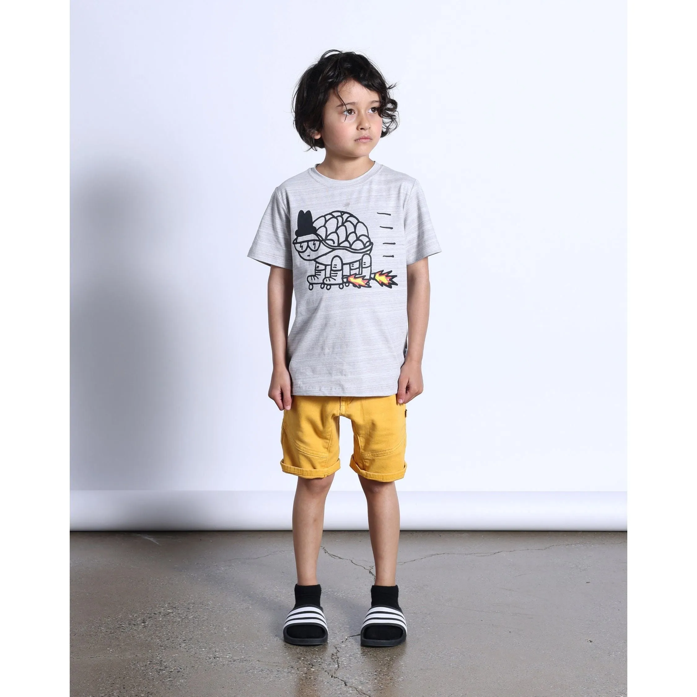 Speedy Turtle Tee- Grey Motley