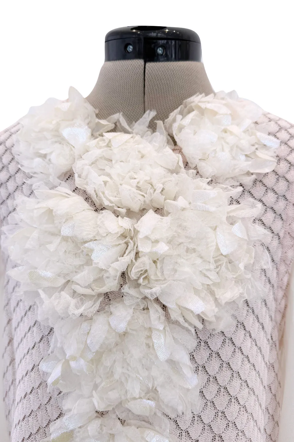Spring 2012 Chanel by Karl Lagerfeld Pale Pink Knit Dress w Front Flower Detail