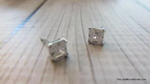 Square Cubic Zirconia Stud Earrings