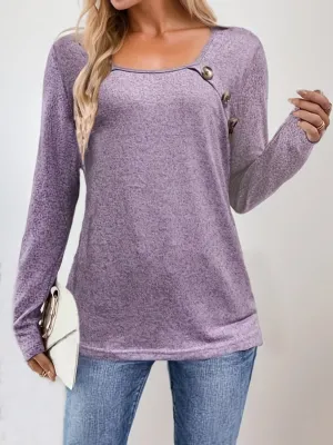 Square Neck Long Sleeve Top