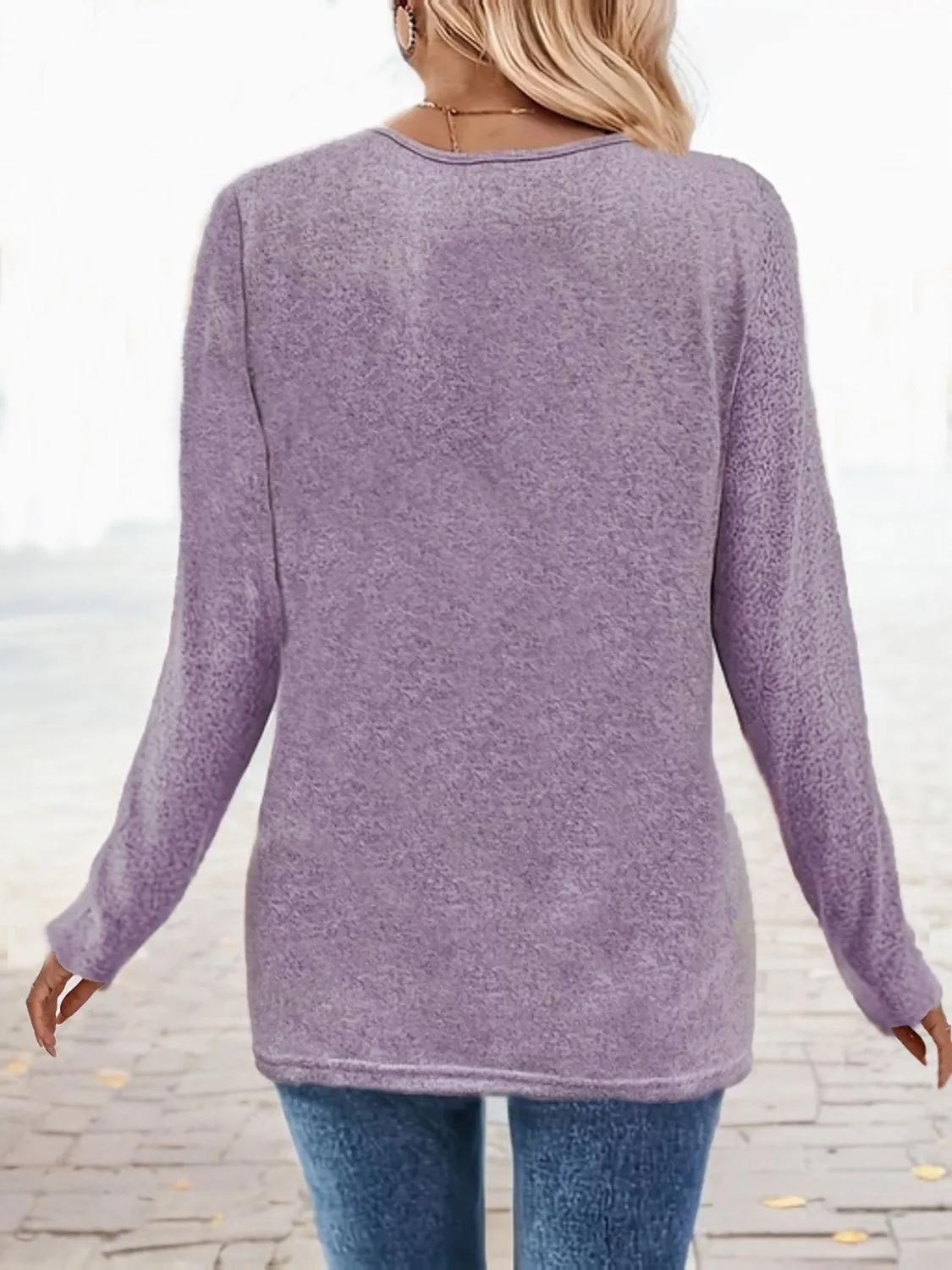 Square Neck Long Sleeve Top