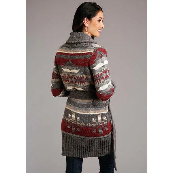 Stetson Wine and Cream Cardigan