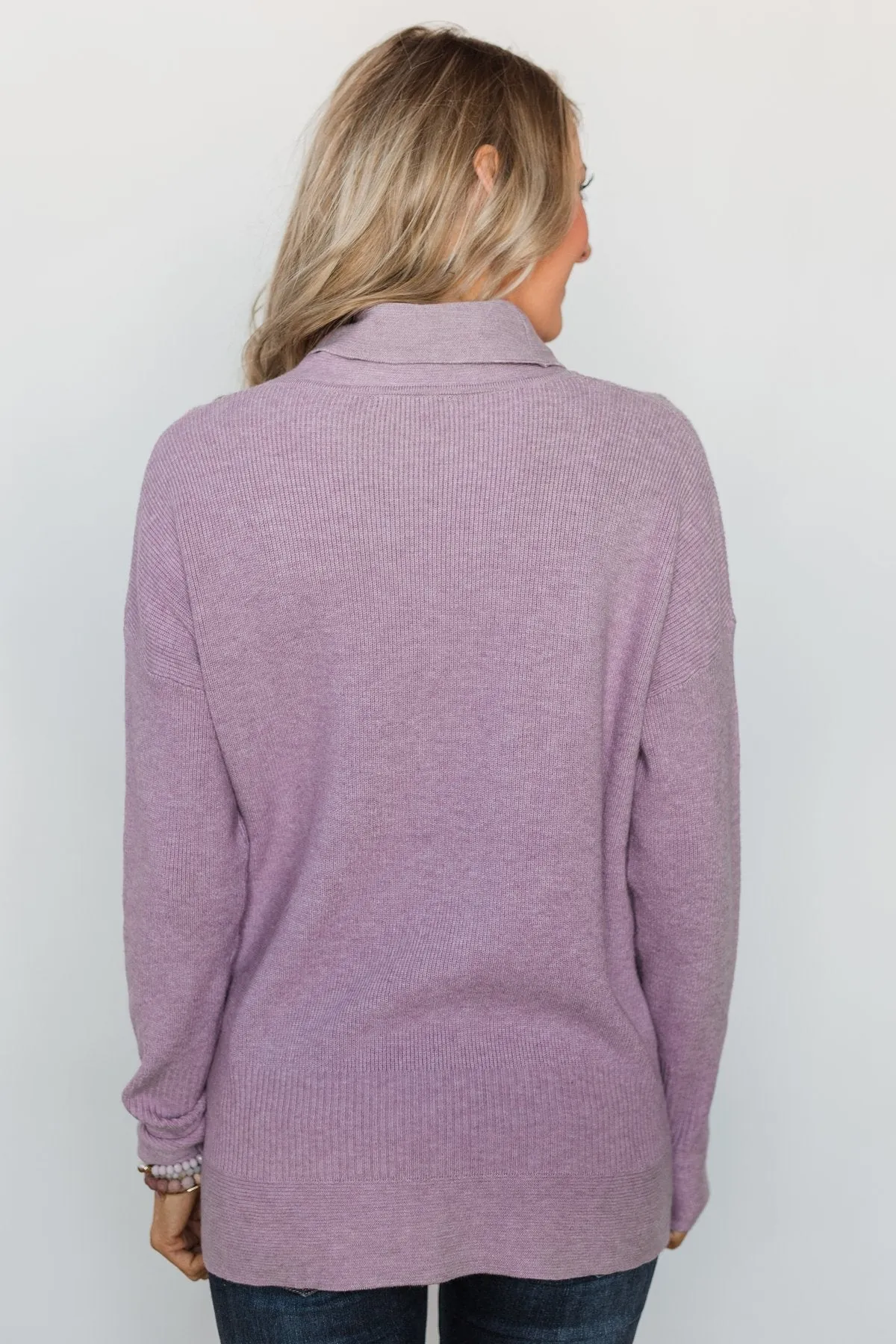 Stuck in a Daydream Turtle Neck Sweater - Lavender
