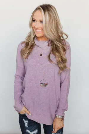 Stuck in a Daydream Turtle Neck Sweater - Lavender