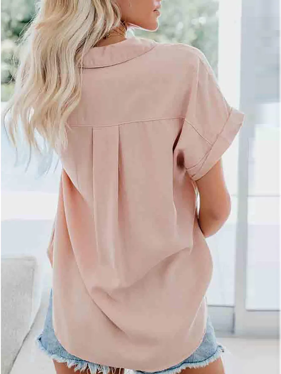 Stunncal Short-Sleeved Solid Color Tops (4 colors)