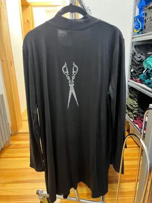 Stylist Cardigan with Pockets/ Scissor Rhinestone