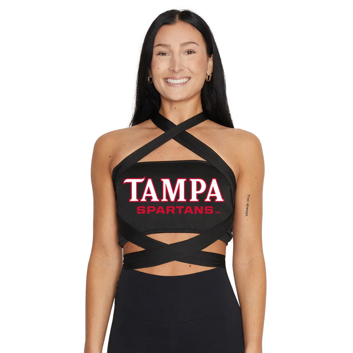 Tampa Spartans Black Multi Way Bandeau Top