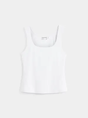 The Scoop Neck Tank Top in White
