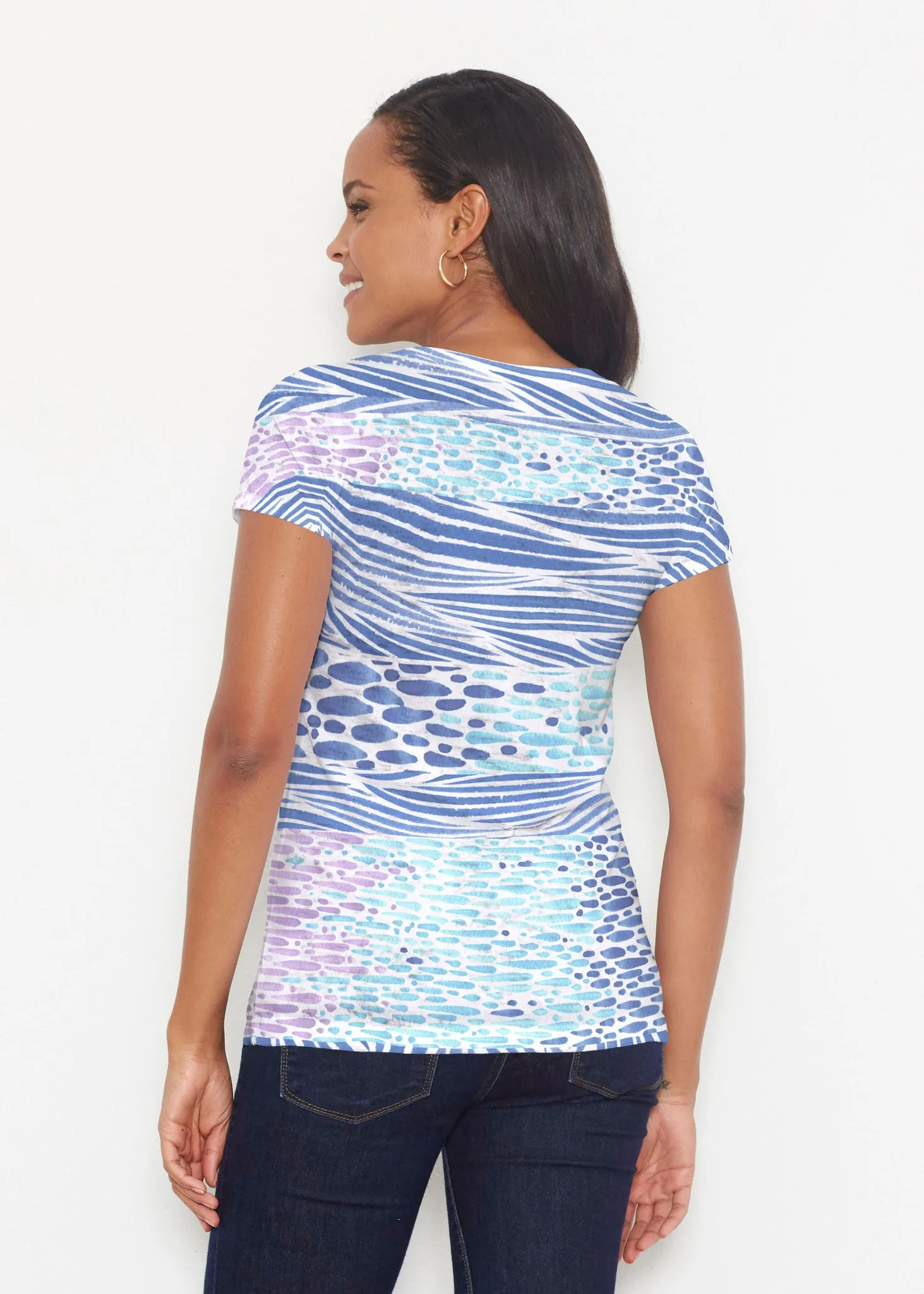 Tidal Stripe (11080) ~ Signature Short Sleeve Scoop Shirt