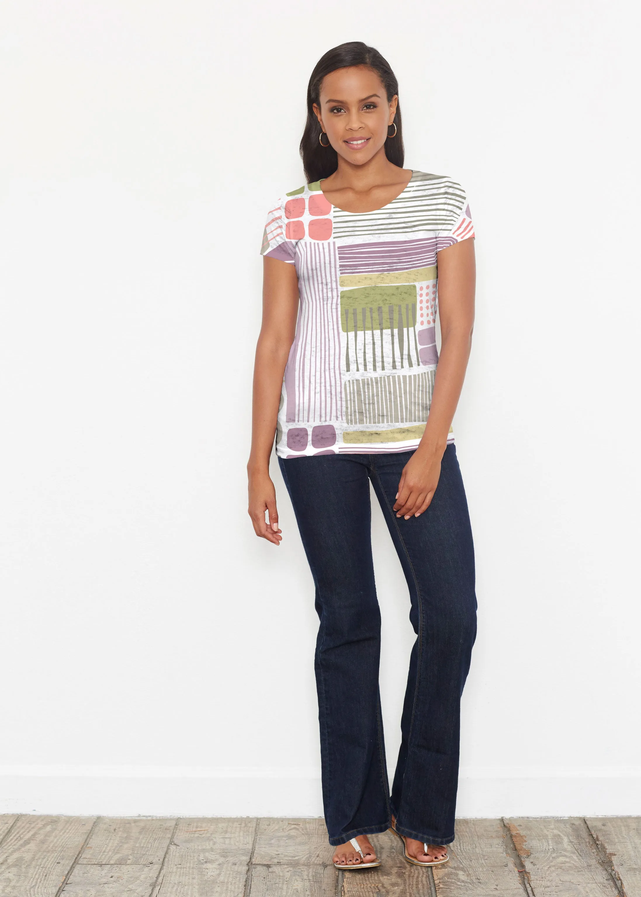 Transcendent Floral (13483) ~ Signature Short Sleeve Scoop Shirt