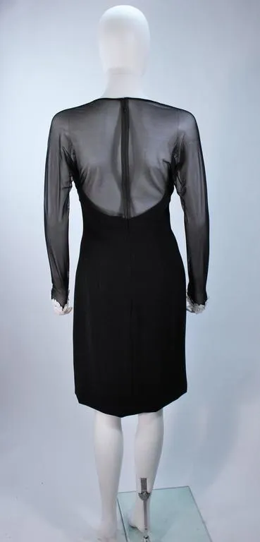 TRAVILLA Stretch Daisy Applique Cocktail Dress with Sheer Size 6-8