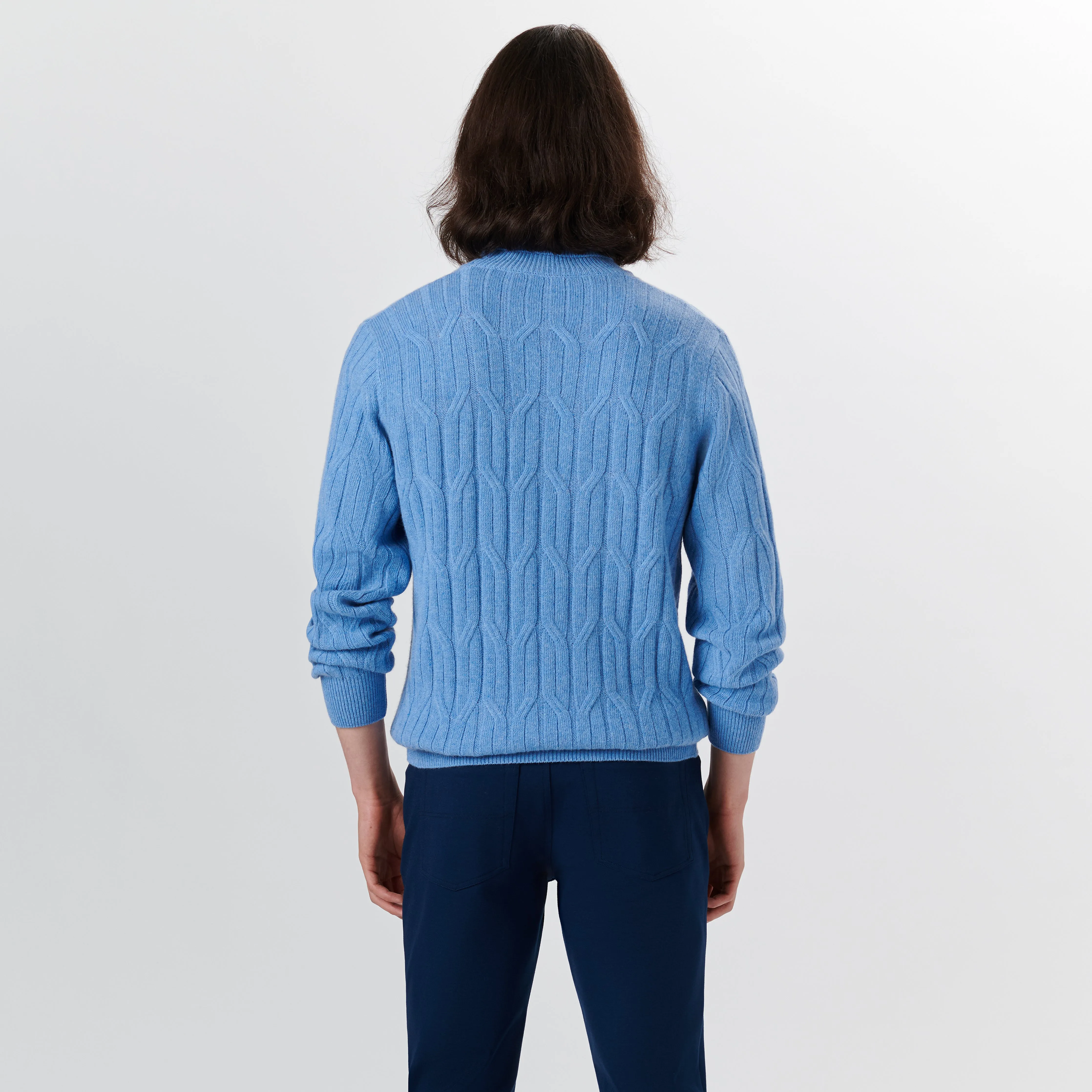 Turtle Neck Cable Jacquard Sweater