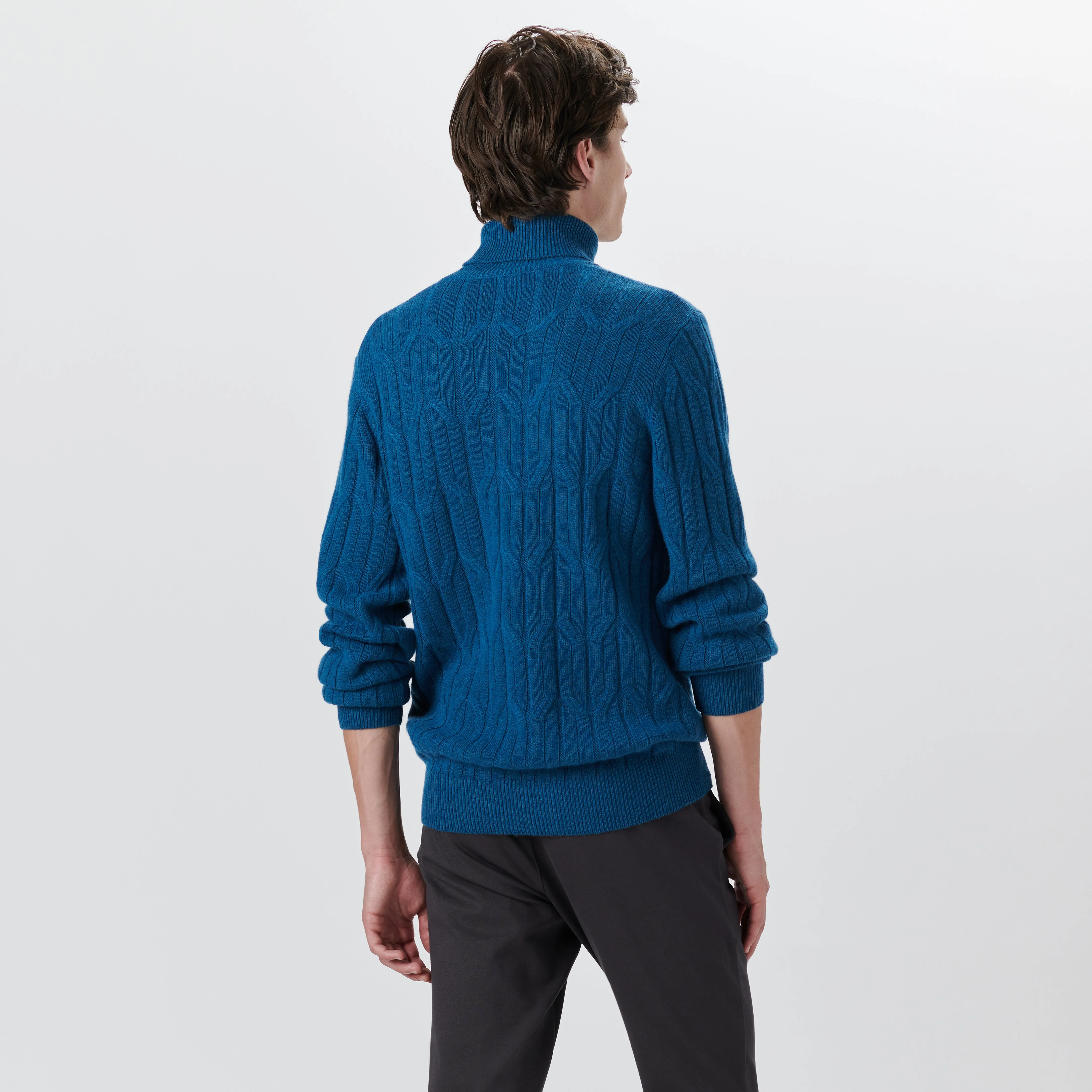 Turtle Neck Cable Jacquard Sweater