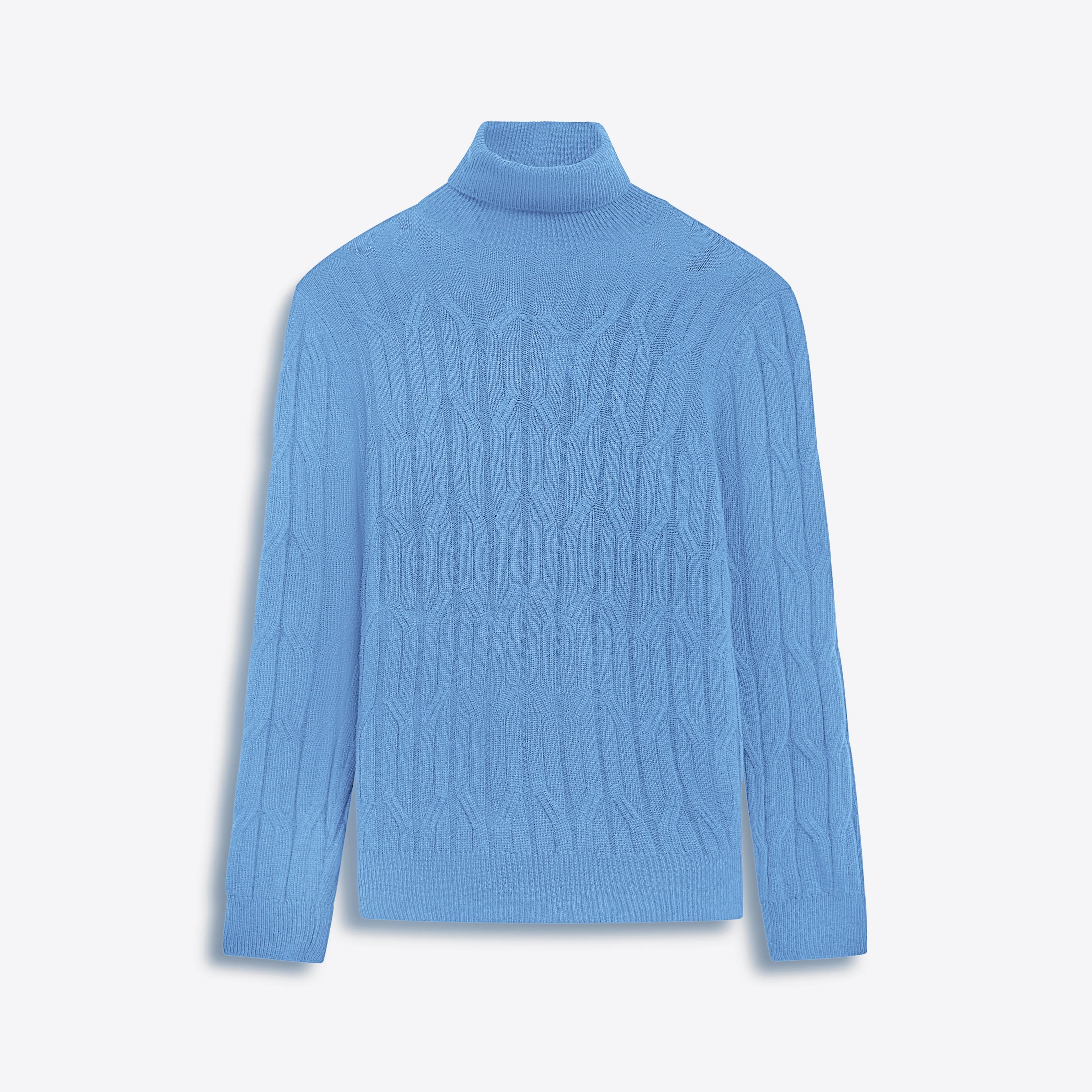 Turtle Neck Cable Jacquard Sweater