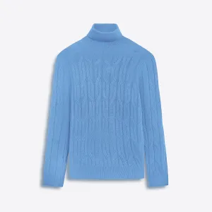Turtle Neck Cable Jacquard Sweater