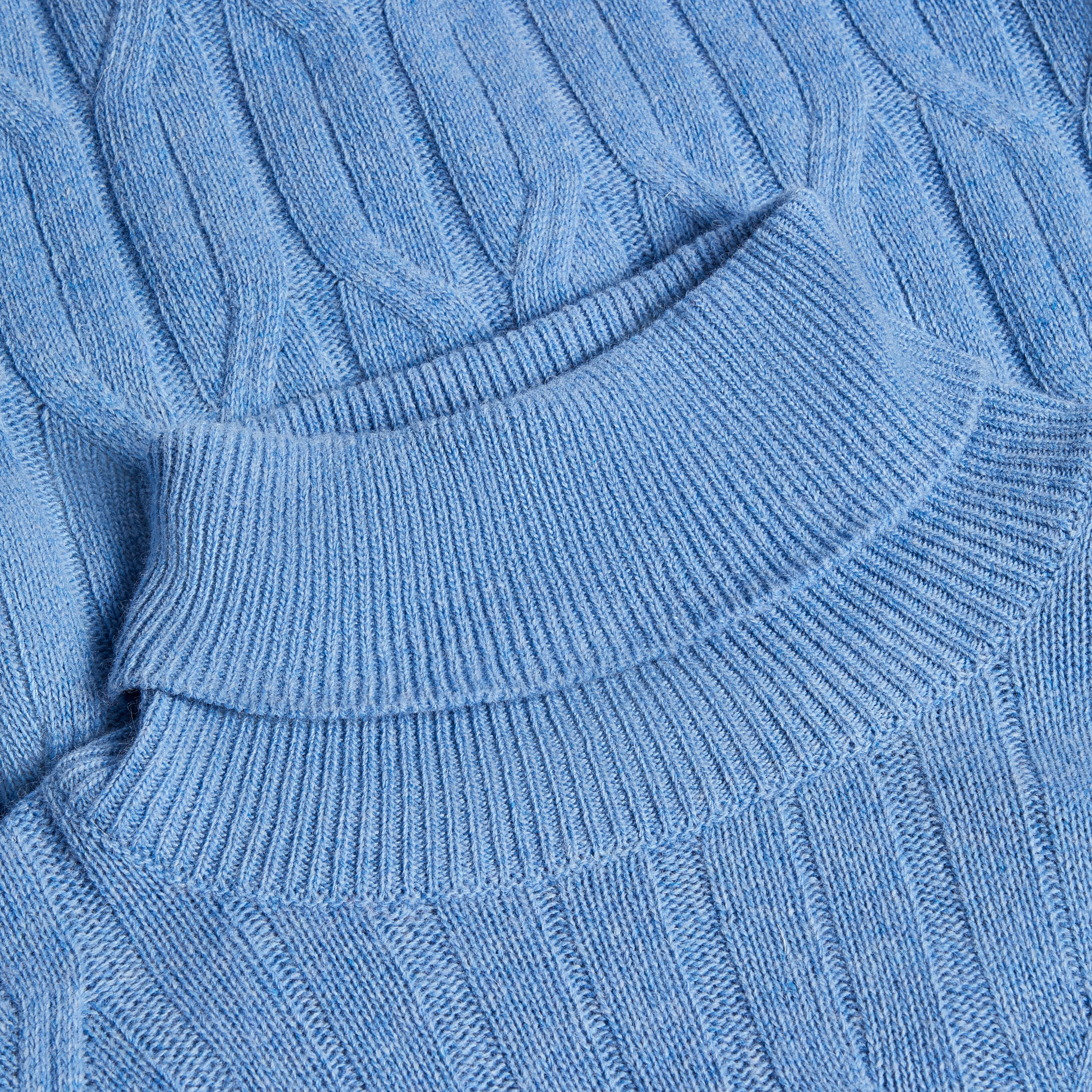 Turtle Neck Cable Jacquard Sweater